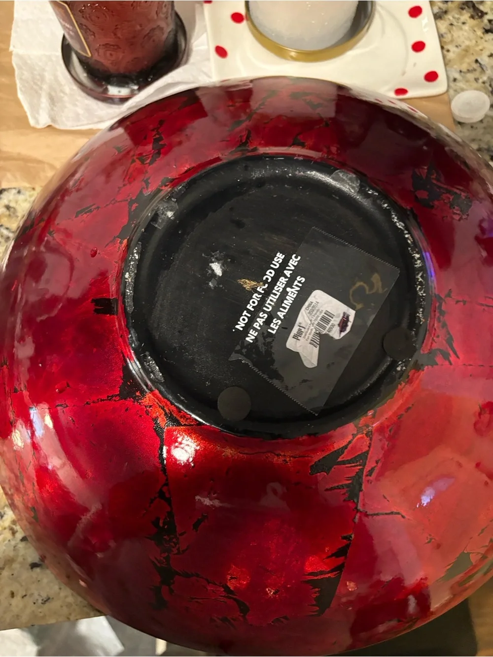 Pier 1 Black Decorative Bowl with Red Accent(6-27-26 Hop)